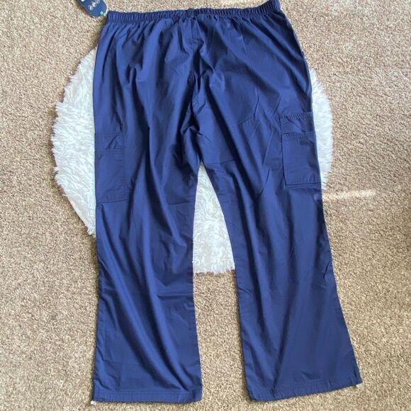 Cherokee Scrub Pants Modern Classic 7 Pocket Core Stretch Blue New Mens Size XXL - Picture 2 of 8